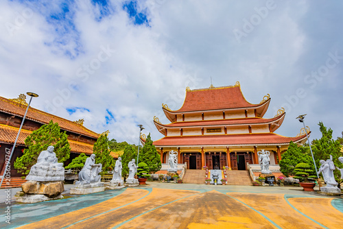 View of Khanh Lam pagoda in Mang Den in Vietnam which is a very famous destination of Quang Ngai