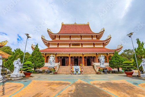 View of Khanh Lam pagoda in Mang Den in Vietnam which is a very famous destination of Quang Ngai