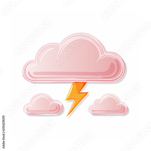 Flat design abstract pink ribbon with orange arrow
