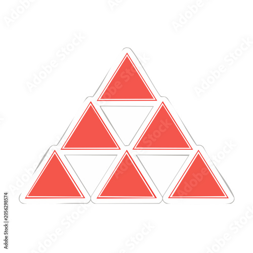 Red geometric pyramid vector illustration