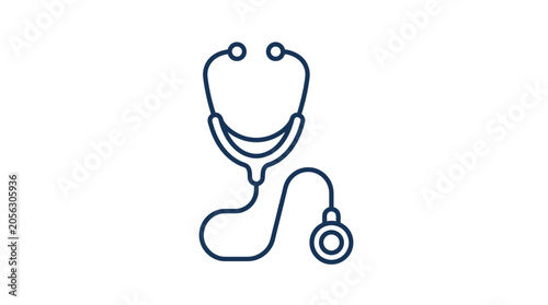 Doctor Stethoscope Medical Icon Line Art Silhouette