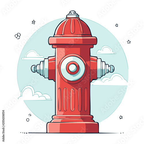 Red and white lighthouse icon flat design