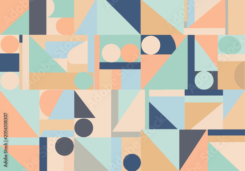 Cuadro en lienzo Artistic geometric pattern emphasizing harmony through color placement and propo