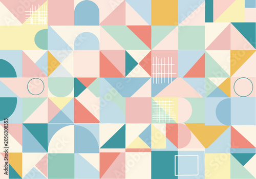 Foto Harmonious pattern design blending geometry color and modern artistic sensibilit