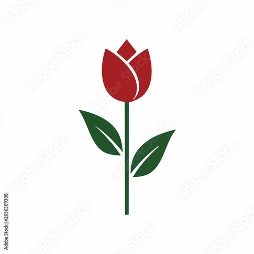Simple Red Tulip Icon