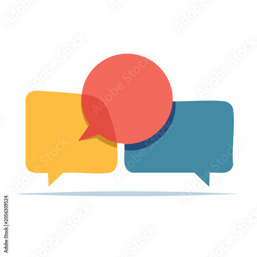 Three Speech Bubbles Overlapping