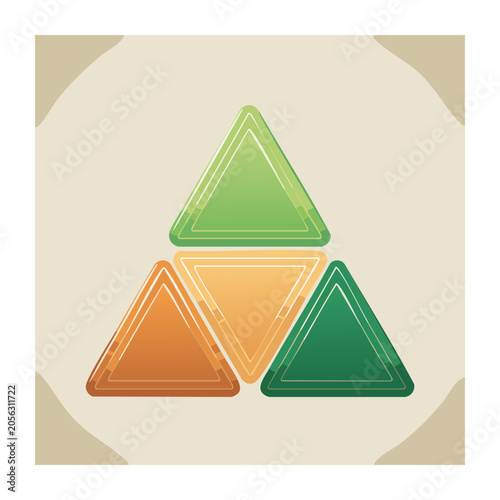 Flat design geometric pyramid vector