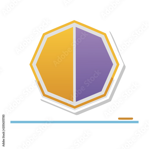 Flat design hexagon with gradient fill