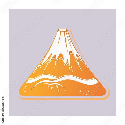Flat design volcano eruption illustration