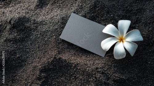 Black sand flower card blank