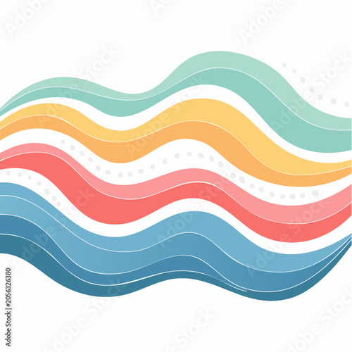 Abstract Wavy Lines Background with Pastel Colors