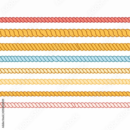 Collection of Twisted Rope Borders in Various Colors