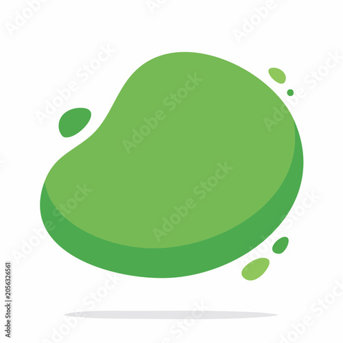 Green Abstract Blob Shape with Shadow