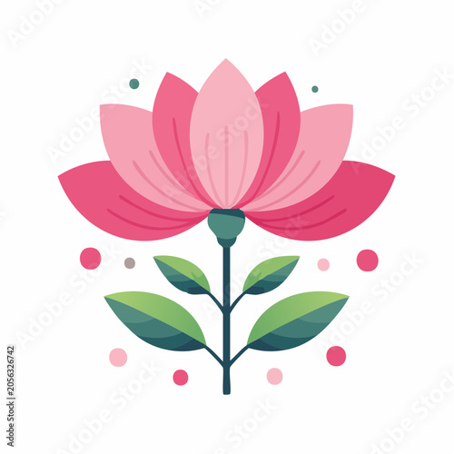 Stylized Pink Lotus Flower Illustration