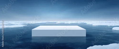Panel kuchenny z motywem Basic snow platform on frozen lake ideal for product presentation background