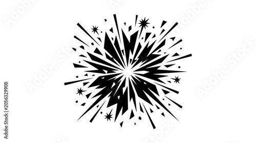 Tableau sur toile Abstract Black Explosion Burst Graphic Element