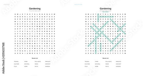 Educational Gardening Word Search for Kids - Y16