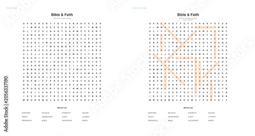 Faith and Bible Word Search Puzzle - 095