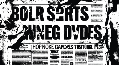 Canvastavla Antique tabloid broadsheet design with black headline