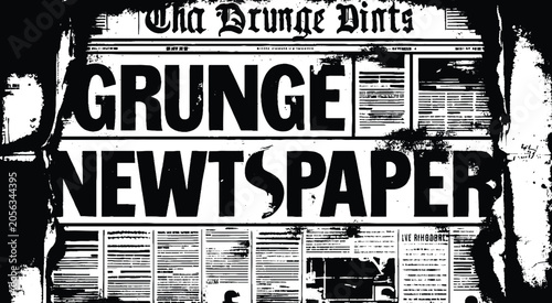 Φωτογραφία Distressed aged newsprint texture with classic columns