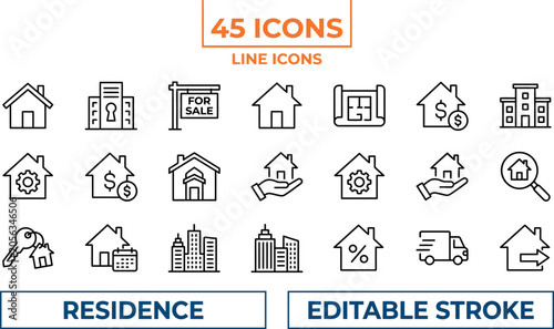 Bild auf Leinwand Residence icon set