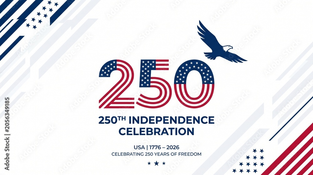 Fototapeta premium vector background for the 250 years of Independence celebration of the United States of America / USA
