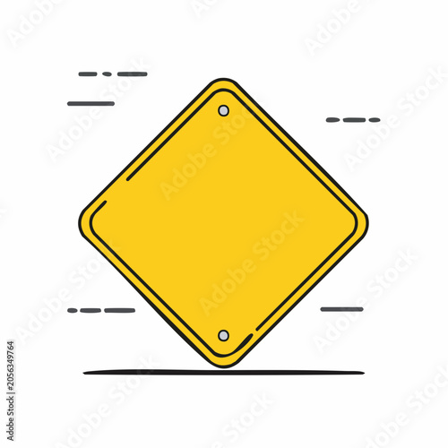 Blank Yellow Diamond Warning Sign