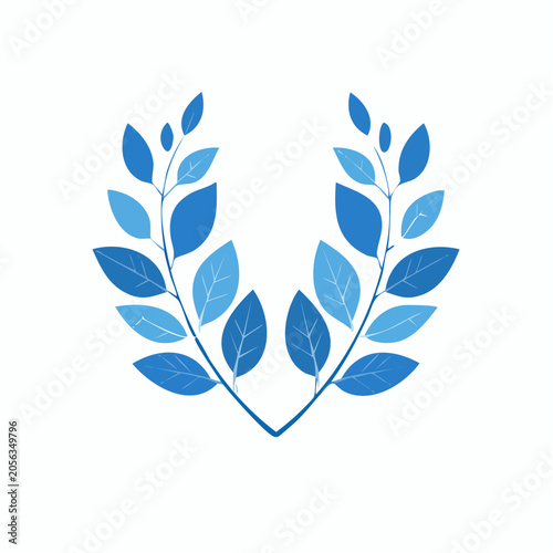 Blue Laurel Wreath Icon