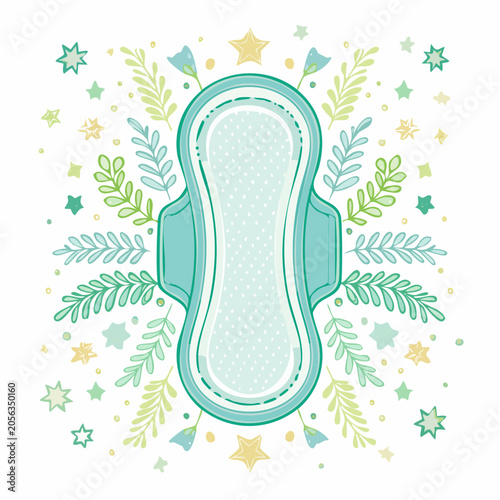 Sanitary Pad with Floral and Star Decorations