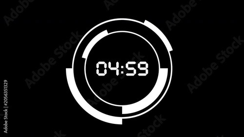 Animated 10 Second Circular Countdown Timer with Futuristic HUD Design 4K