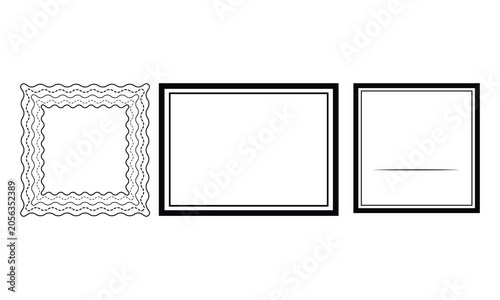 Picture frame templates with various border designs