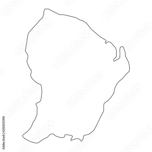 French Guiana outline map