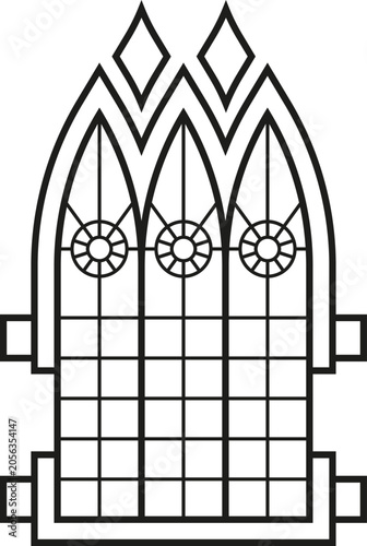 Foto Gothic church cathedral window tracery design element