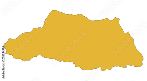 Εκτύπωση καμβά Outline Vector Map of Saitama Prefecture of Japan