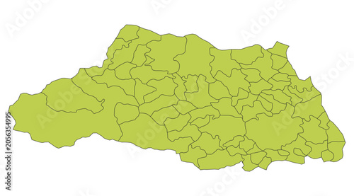 Φωτογραφία Outline Vector Map of Saitama Prefecture With County of Japan