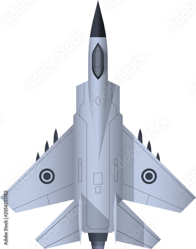 Slika na platnu Military fighter jet illustration flying overhead