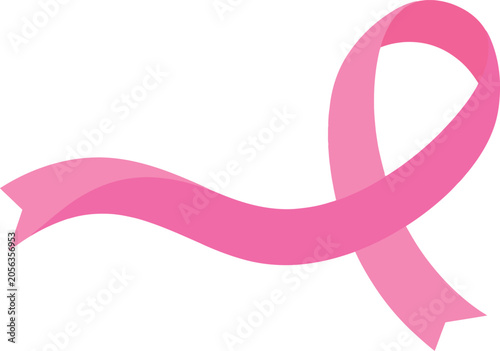 Pink Ribbon Vector Symbol for Breast Cancer Awareness Campaign