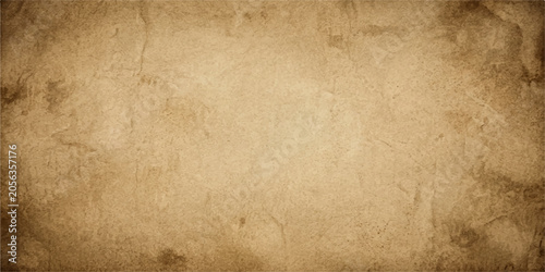Obraz na plátně Authentic caramel brown old paper texture background with faded gentle patina fo