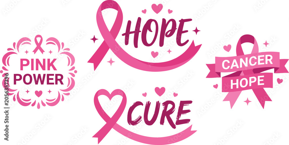 Fototapeta premium Pink power hope cure ribbon