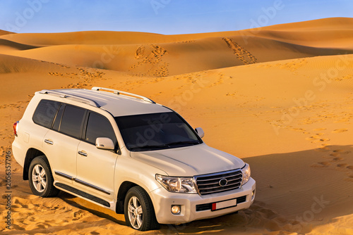 SUVs in Arabian Desert