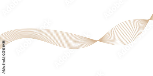 A smooth, elegant ribbon wave design with delicate lines flows across a clean white background, suggesting movement and grace.