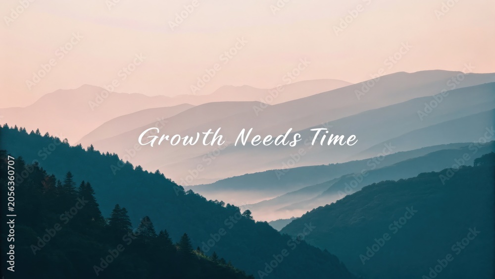 Fototapeta premium A beautiful landscape of mountains showcasing the growth of time