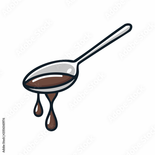 Spoon with dripping chocolate