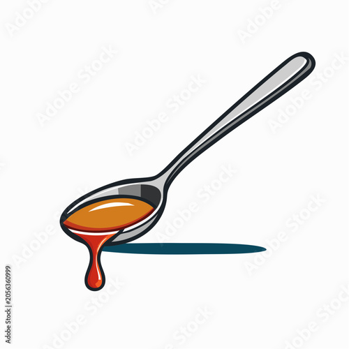 Spoon with dripping liquid