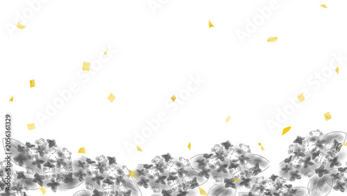 白黒の紫陽花（あじさい）のイラスト