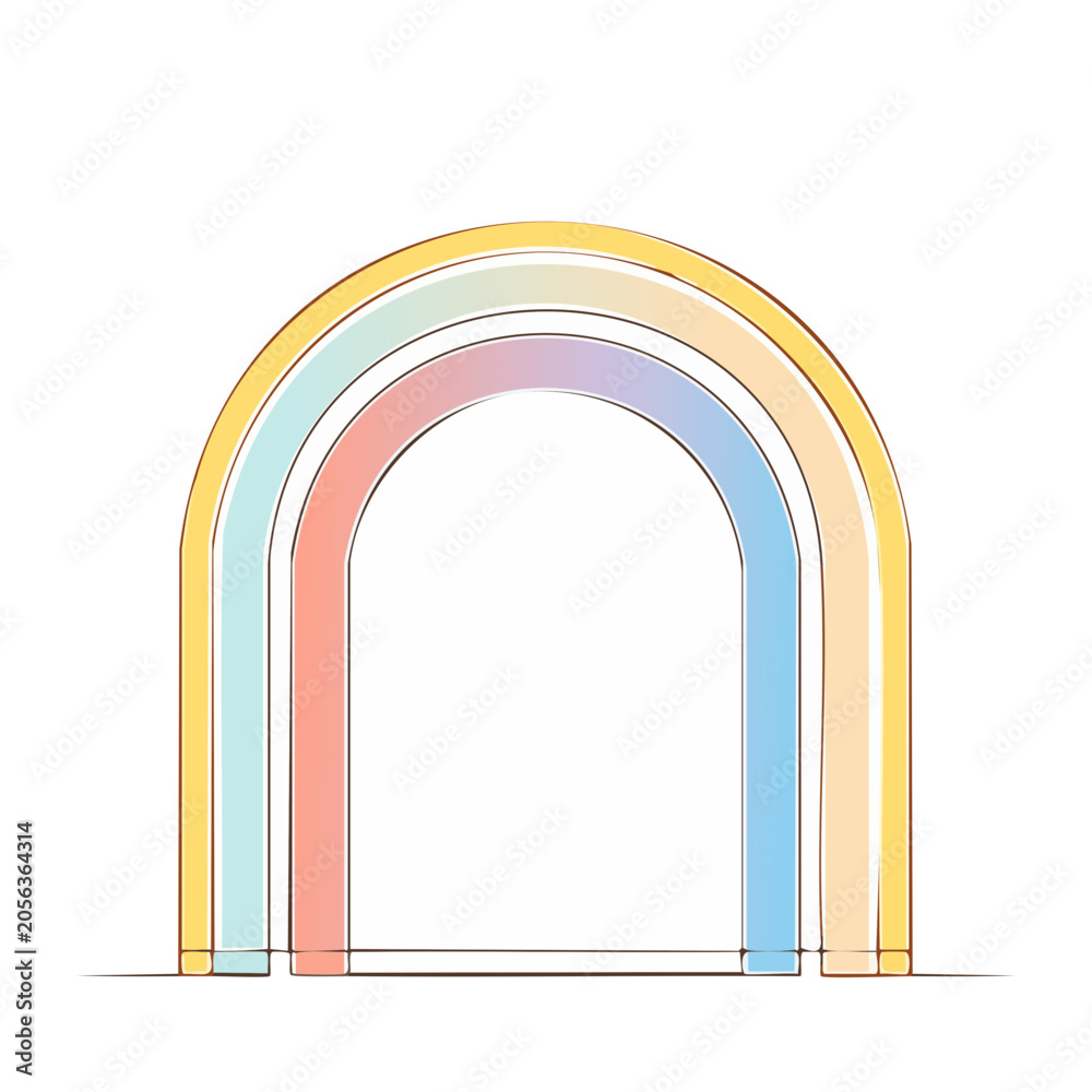 Fototapeta premium Flat design rainbow arch vector illustration