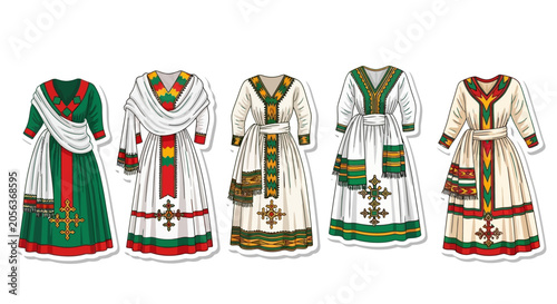 Traditional Ethiopian Habesha Kemis dresses for men