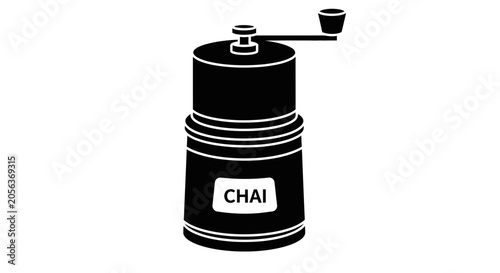 Quadro su tela Chai grinder icon represents a traditional manual tool for crushing aromatic spices to prepare authentic hot tea beverages in a professional culinary kitchen setting