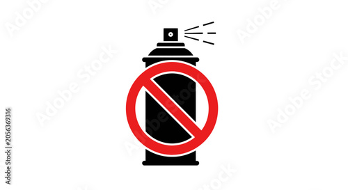 Obraz na plátne Spray can prohibited symbol indicates a restricted area where graffiti or aerosol products are strictly forbidden to maintain property cleanliness and safety