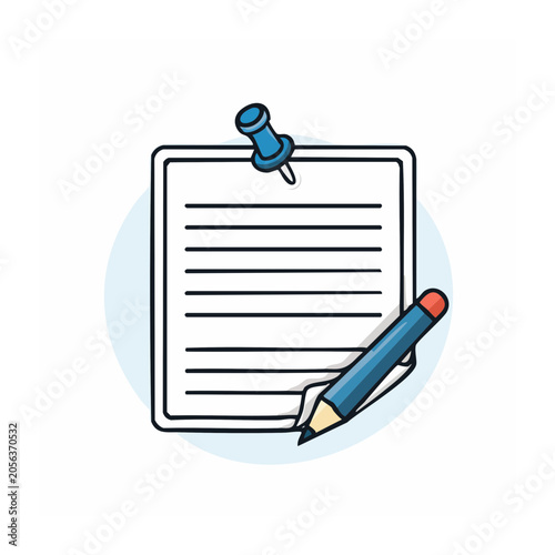 Flat vector design of a blue clipboard with checklist